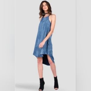 Standard & Practices Large Ashley Chambray Denim Racerback High-Low Dress NWT
